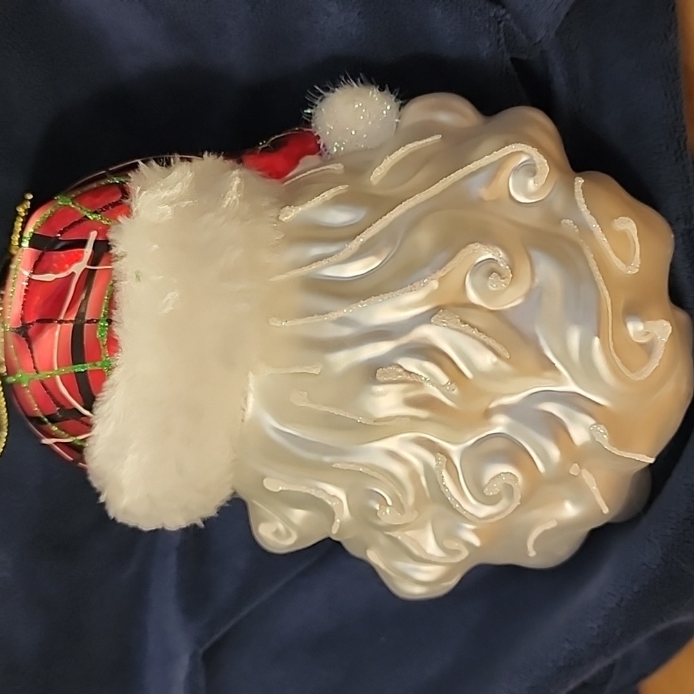 Festive Santa Claus Ornament with Gold Accents - Picture 2 of 2